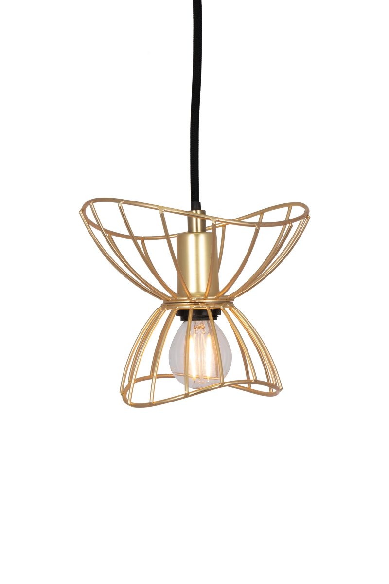 Ray Ø16 Gebürstetes Messing hängelampe Von Globen Lighting - Die Deckenleuchte Ray mit ihrem gewellten Metallschirm in Mattschwarz ist eine kleine und dezente Leuchte, die in ihrer Schlichtheit allein in einem Fenster ebenso sch&ouml;n aussieht, wie beispielsweise in einer Gruppe aus mehreren St&uuml;cken.