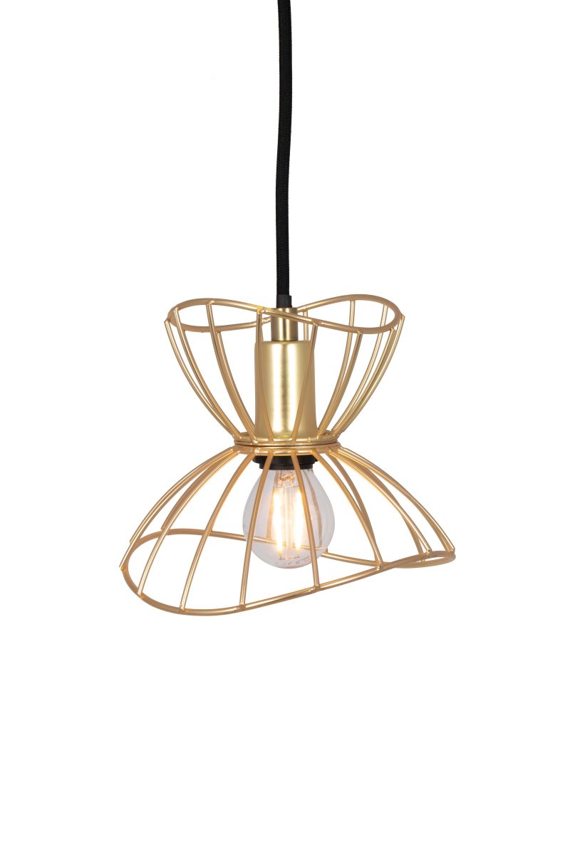 Ray Ø16 Gebürstetes Messing hängelampe Von Globen Lighting - Die Deckenleuchte Ray mit ihrem gewellten Metallschirm in Mattschwarz ist eine kleine und dezente Leuchte, die in ihrer Schlichtheit allein in einem Fenster ebenso sch&ouml;n aussieht, wie beispielsweise in einer Gruppe aus mehreren St&uuml;cken.