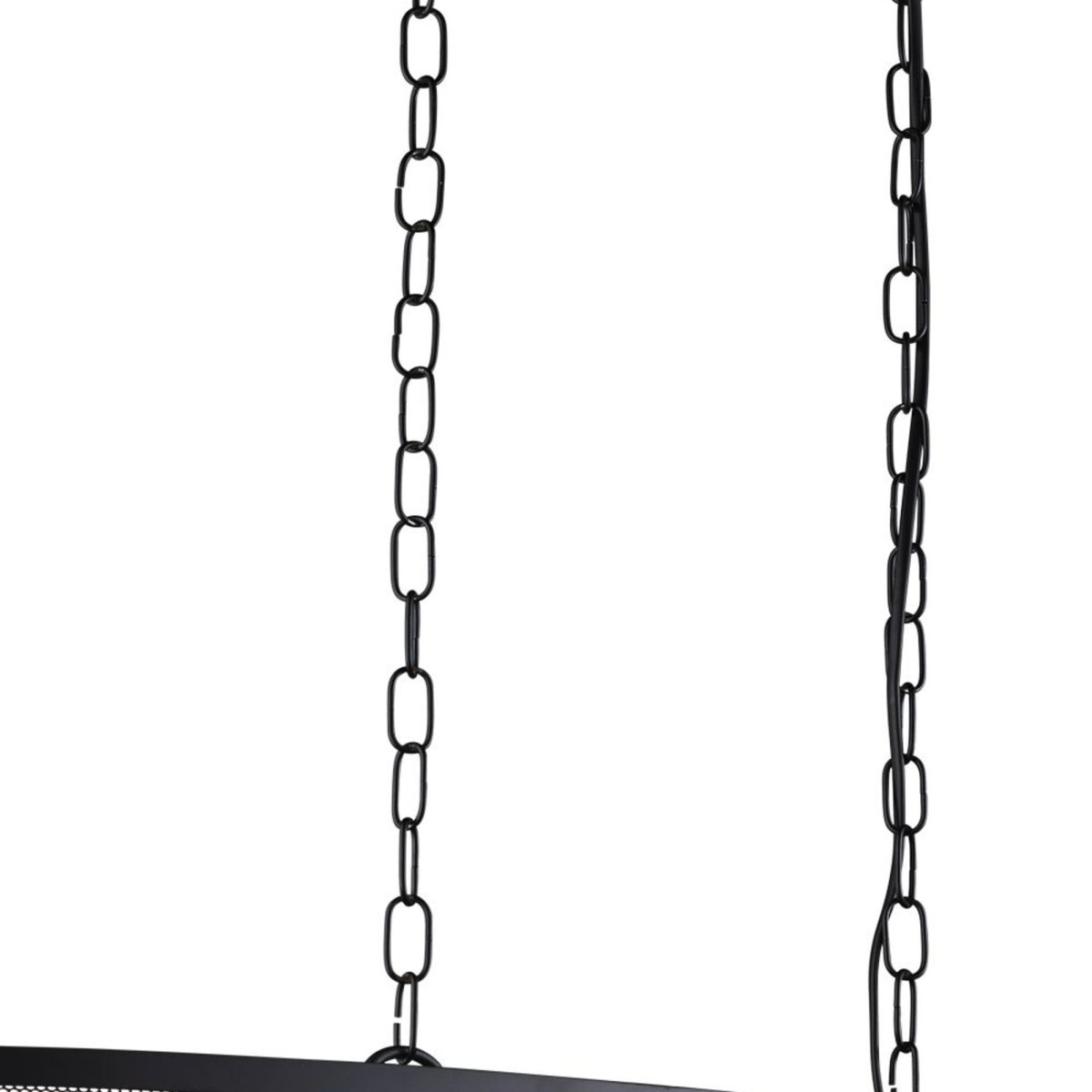 Fishnet 90cm Schwarz hängelampe Von Searchlight - Diese beeindruckende Fishnet-Pendelleuchte in Mattschwarz umschlie&szlig;t vier Lichtquellen in einem sch&ouml;nen und dekorativen schwarzen Fischnetzk&auml;fig.