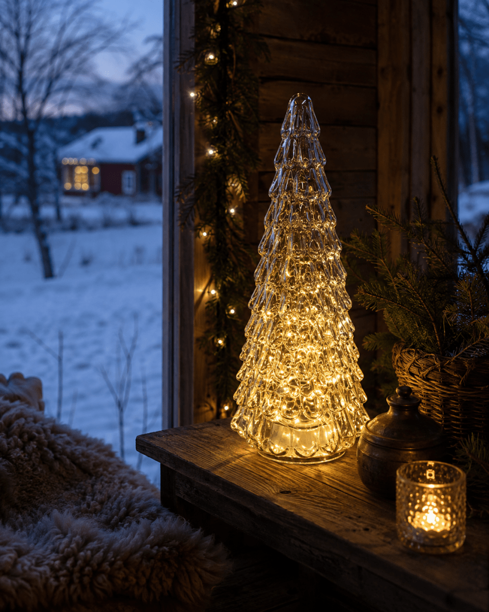 Fichte 30cm Grün Von Pixie Design - Der formsch&ouml;ne Tannenbaum verf&uuml;gt &uuml;ber eine integrierte Lichterkette mit 100 kleinen LEDs, die ein angenehmes, warmwei&szlig;es Licht verbreiten.