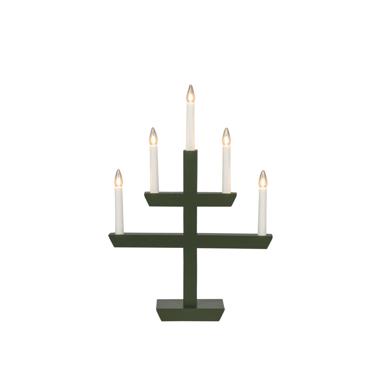 Wooden Candelabra 5 Lights Dunkelgrün Von Konstsmide - mit stilvollem Design und f&uuml;nf wundersch&ouml;n leuchtenden Lichtern.