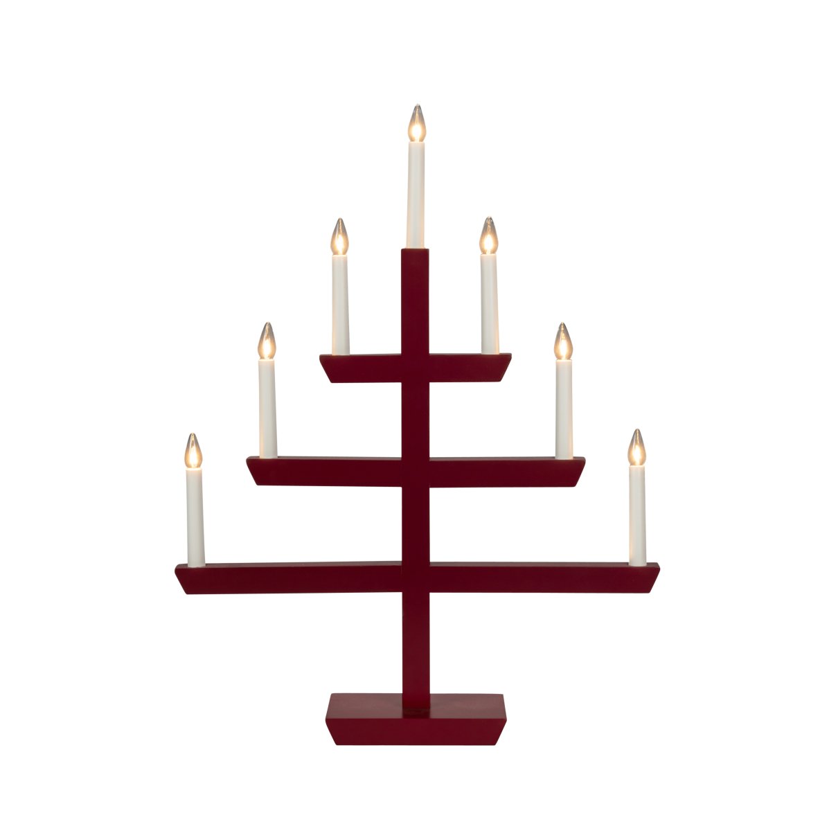 Wooden Candelabra 7 Lights ROT Von Konstsmide - mit stilvollem Design und sieben wundersch&ouml;n leuchtenden Lichtern.