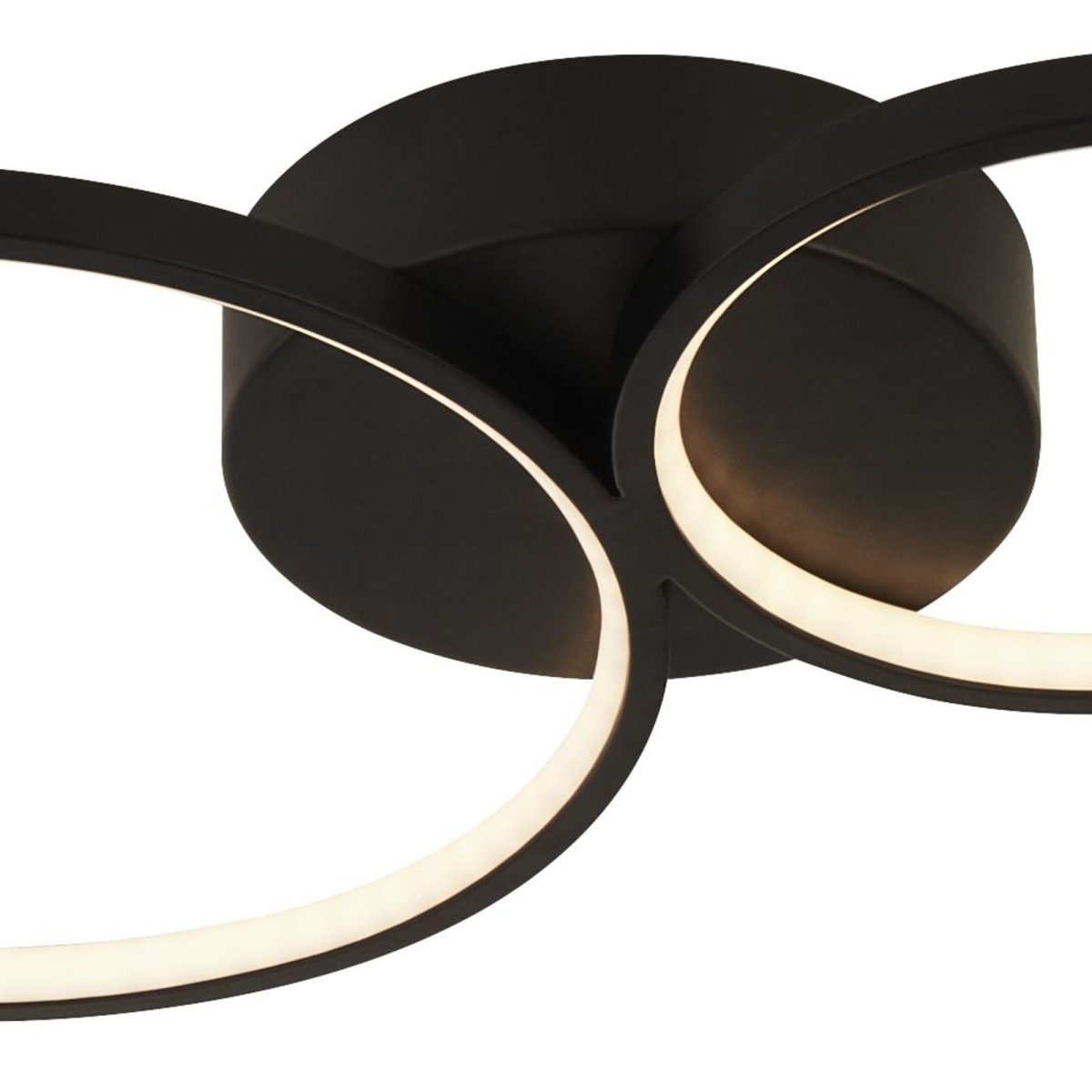 Cirque 98cm Schwarz deckenleuchte Von Searchlight - Die Deckenleuchte Cirque mit vier schwarz-weißen Metallringen und integrierter LED sorgt für ein eindrucksvolles und modernes Design.