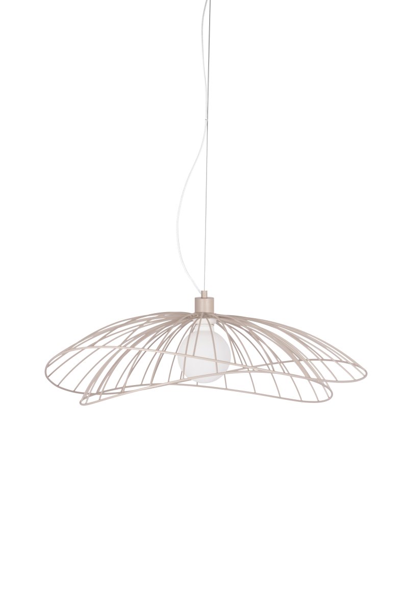 Ray Ø70 Beige hängelampe Von Globen Lighting - Die beiden Schirme können auf verschiedene Weise angeordnet werden – entweder übereinander oder ineinander montiert für eine niedrigere Pendelleuchte.