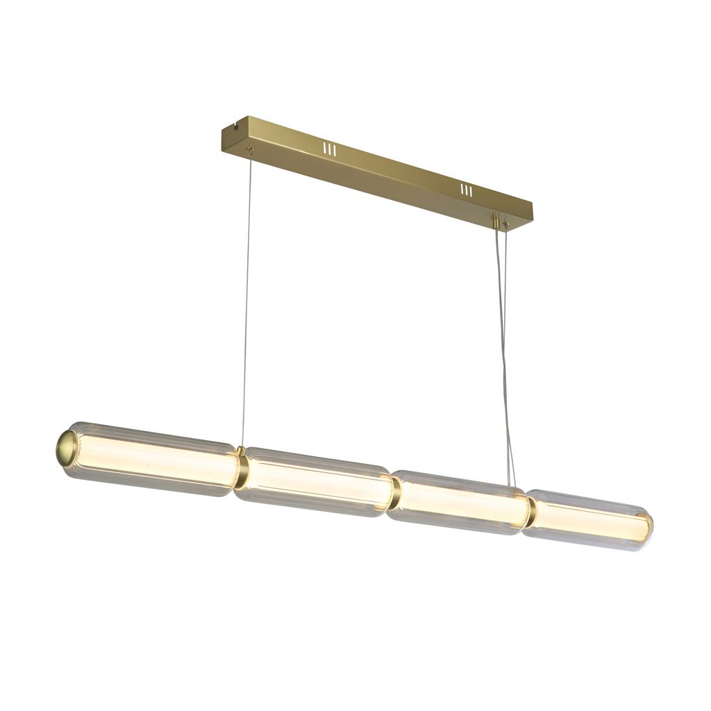 Mod 109cm Messing hängelampe Von Searchlight - Die Pendelleuchte ist dreistufig dimmbar, sodass Sie die Helligkeit bequem mit einem herk&ouml;mmlichen Ein-/Ausschalter in drei Stufen regulieren k&ouml;nnen.