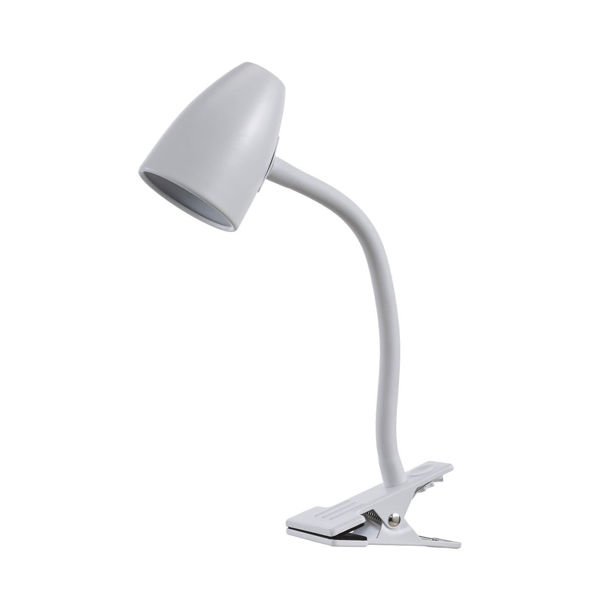 Moa flexi Weiß klemmlampe Von Oriva - Diese elegante, weiße Metall-Klemmleuchte bietet eine praktische und flexible Beleuchtungslösung für jeden Raum.