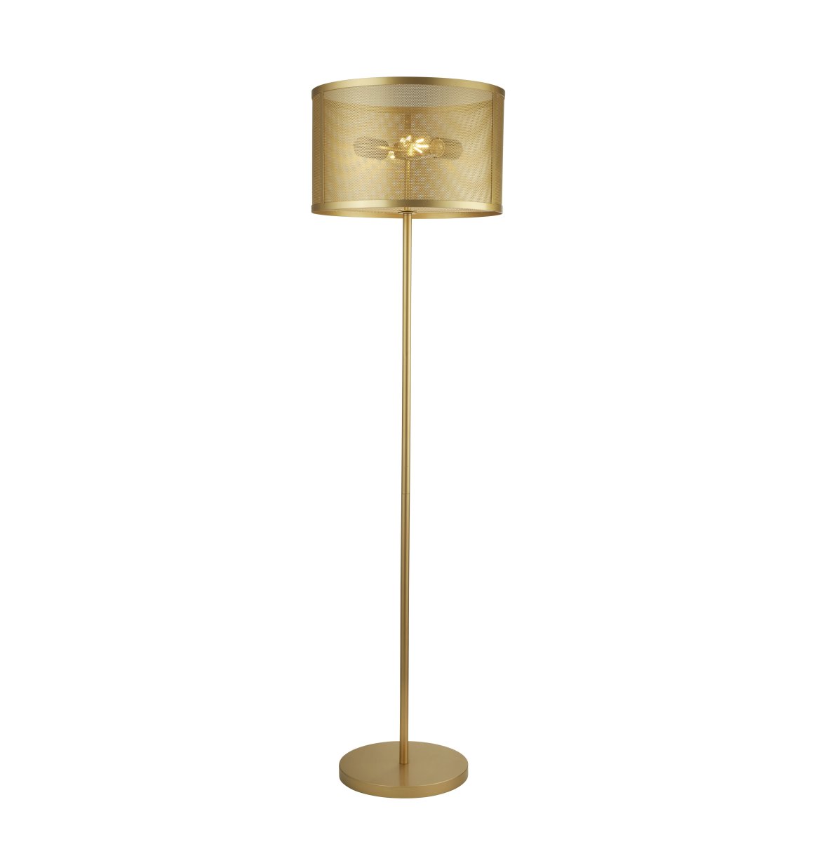 Fishnet Gold stehlampe Von Searchlight - Mit ihrer schlanken Form und der metallischen Oberfl&auml;che ist die Lampe sowohl eine funktionale Lichtquelle als auch ein sch&ouml;nes Einrichtungsdetail, das Ihrem Zuhause einen Hauch von Glamour verleiht.