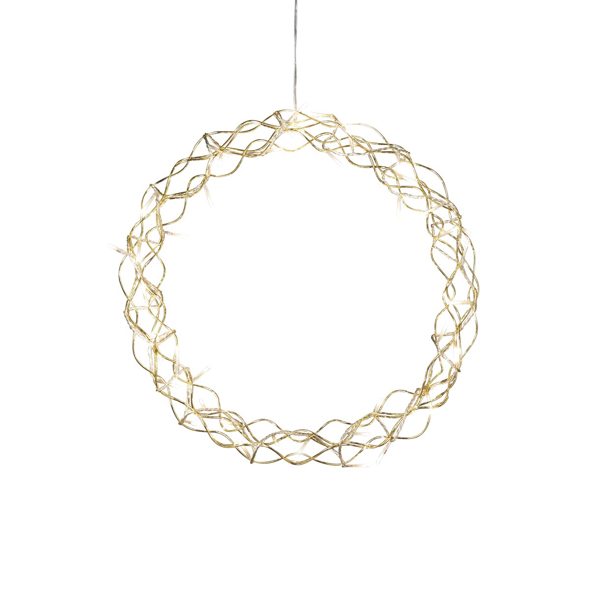 LED-Kranz Ø45 Gold Von Konstsmide - Die 48 kleinen LEDs strahlen ein gem&uuml;tliches, warmes Gelblicht aus und schaffen so eine behagliche Atmosph&auml;re.