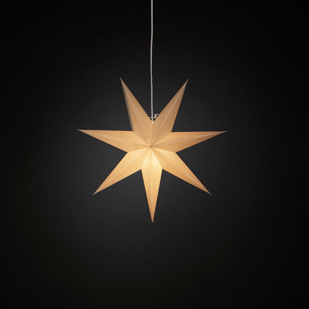 Papierstern Ø60 Greige Von Konstsmide - Mit seinem stilvollen Design und dem sanften Licht verbreitet es eine ruhige und heimelige Weihnachtsstimmung.