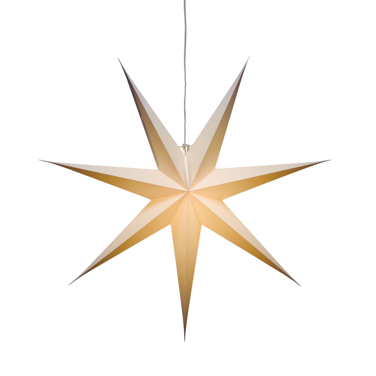 Papierstern Ø78 Weiß Von Konstsmide - Mit seinem stilvollen Design und dem sanften Licht verbreitet es eine ruhige und heimelige Weihnachtsstimmung.