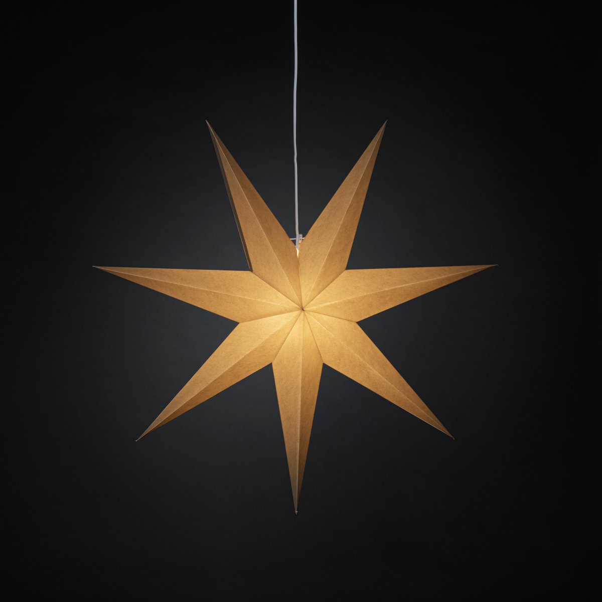 Papierstern Ø78 Greige Von Konstsmide - Mit seinem stilvollen Design und dem sanften Licht verbreitet es eine ruhige und heimelige Weihnachtsstimmung.