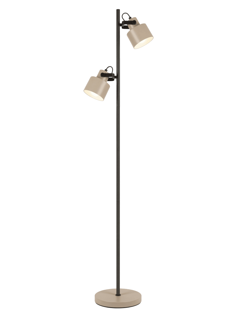 Zoombild von City 2 Beige/Schwarz stehlampe Von Aneta Lighting - Die Stehleuchte City besticht durch ihr modernes und stilvolles Design in einer eleganten Kombination aus schwarzem und beigem Metall.