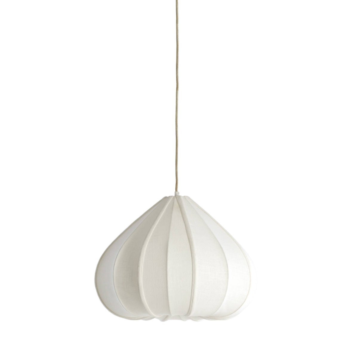 Zubeda Ø50 Cremeweiß hängelampe Von Light & Living - Zubeda besticht durch seine weiche und elegante Form und ist mit cremewei&szlig;em Stoff bezogen, der f&uuml;r eine warme und angenehme Lichtverteilung sorgt.