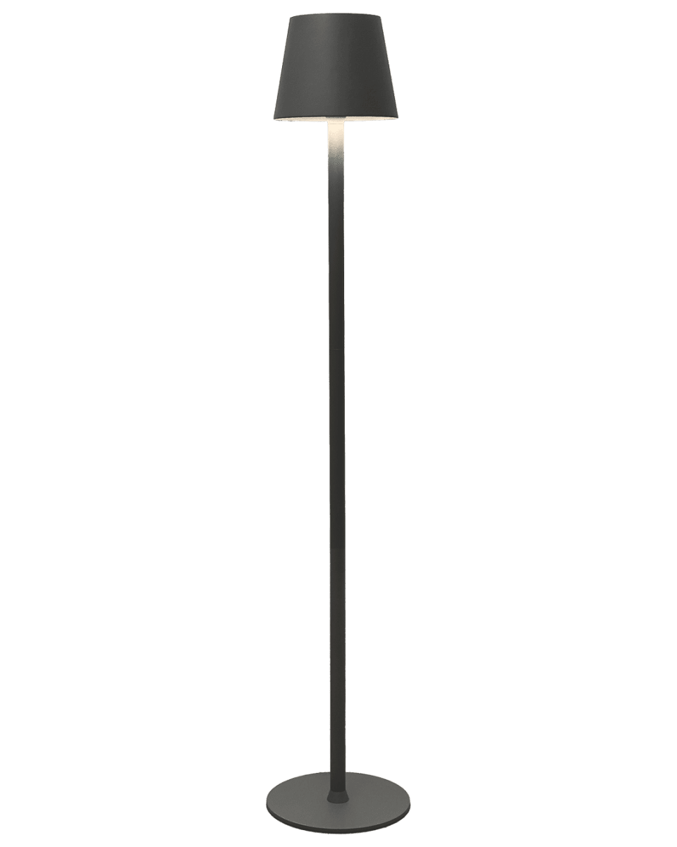 Sofy Dunkelgrau Von Lightson - Sofy ist eine stilvolle Stehleuchte aus dunkelgrauem Aluminium, die speziell f&uuml;r eine gem&uuml;tliche und behagliche Atmosph&auml;re im Au&szlig;enbereich entwickelt wurde.