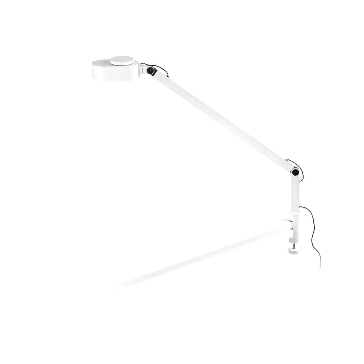 Inviting 86cm Weiß klemmlampe Von Faro Barcelona - Der Leuchtenkopf ist horizontal und vertikal verstellbar und das Licht dimmbar.