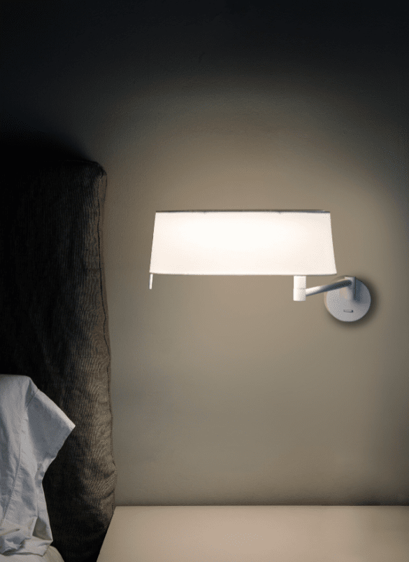 Desliz 52cm Weiß wandlampe Von Faro Barcelona - Die wei&szlig;e Wandleuchte eignet sich ideal zur Beleuchtung des Schlafzimmers und eignet sich perfekt als Leseleuchte.