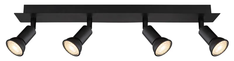 Drew 4 Schwarz spotlight Von Globo Lighting - Drew &auml;r en stilren takspotlight som imponerar med sin enhetliga svarta design.