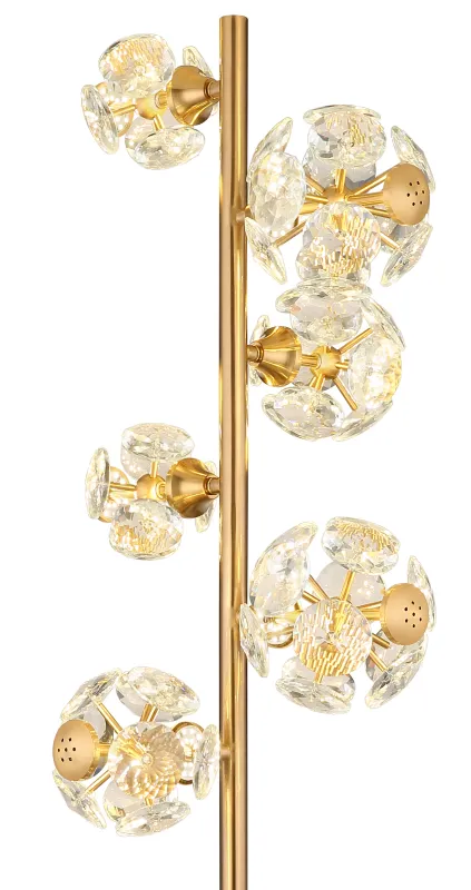 Virina Gold stehlampe Von Globo Lighting - Med en perfekt balans mellan modern design och funktionalitet blir Virina ett lyxigt blickf&aring;ng som f&ouml;rh&ouml;jer rummets karakt&auml;r och skapar unika ljusmoment.