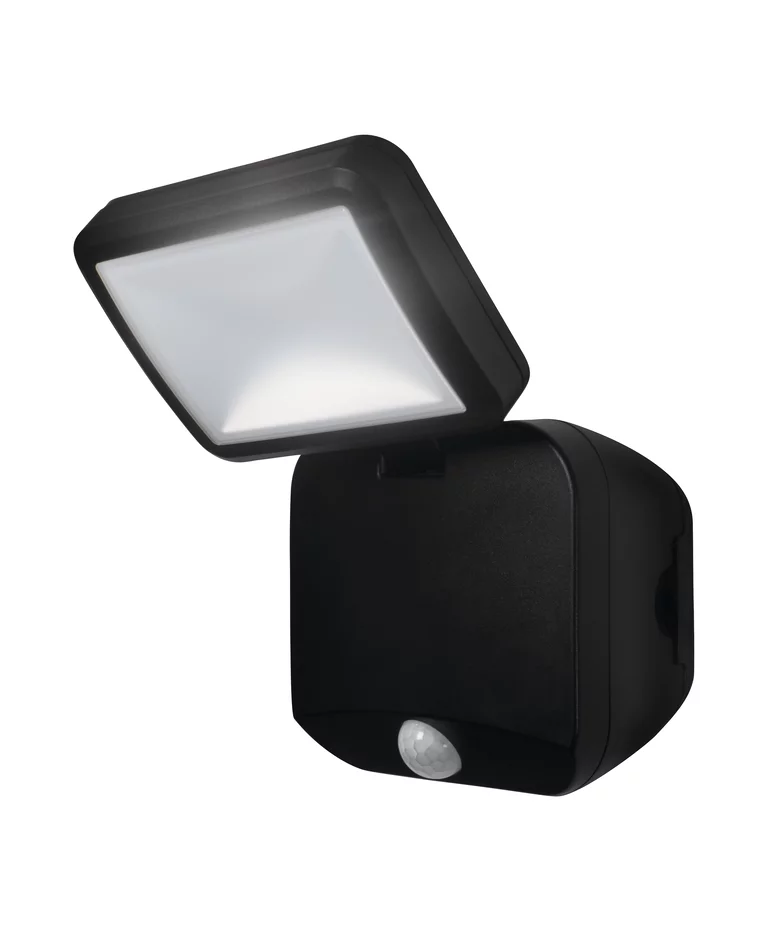 Battery LED Spotlight Sensor Schwarz außenlampe Von Ledvance - Mit der Schutzart IP54 ist es wetterfest und perfekt f&uuml;r Eing&auml;nge, Garagen und G&auml;rten.