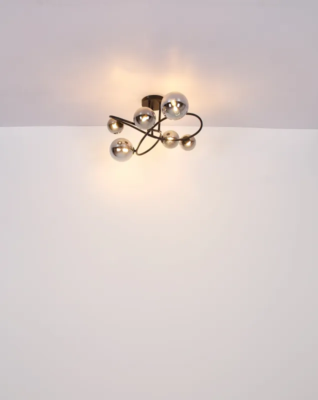 Riha 62cm Rauchfarben deckenleuchte Von Globo Lighting - Uppt&auml;ck Riha &ndash; en imponerande plafond som skapar en elegant atmosf&auml;r i ditt hem.