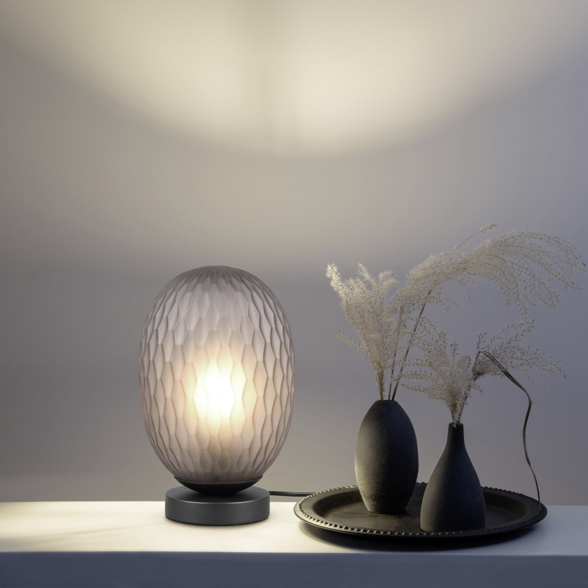 Facette 28cm Rauchgrau tischlampe Von Trio Lighting - 