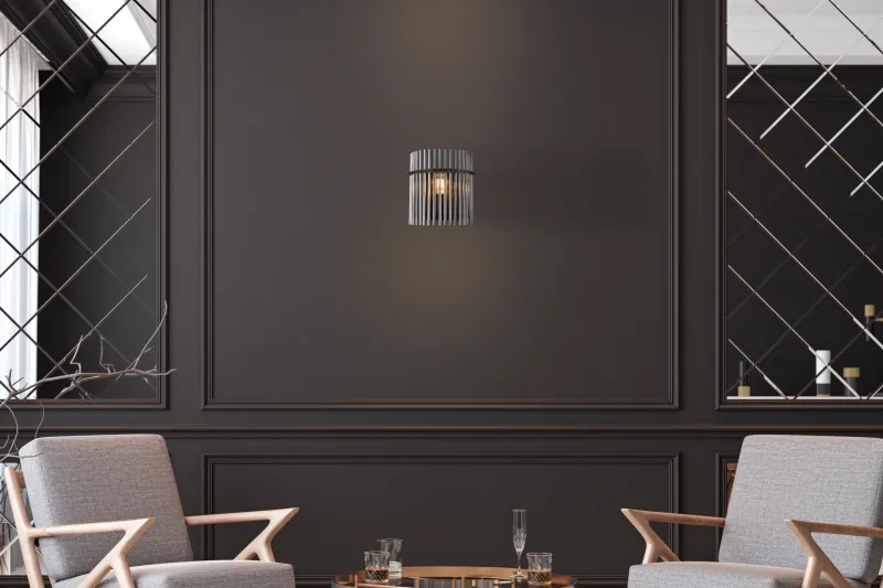 Gorley 26cm Rauchfarben wandlampe Von Globo Lighting - Gorley &auml;r en elegant och sofistikerad v&auml;gglampa med en imponerande arkitektonisk design.