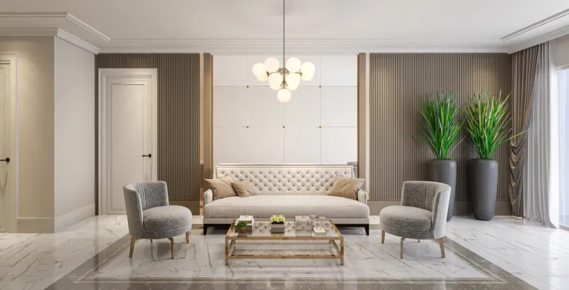 Grappy Ø56 Nickel deckenleuchte Von Globo Lighting - Grappy plafond blir en stilfull och lyxig detalj i varje rum med sin glamor&ouml;sa design och de 13st opalf&auml;rgade glaskulorna.