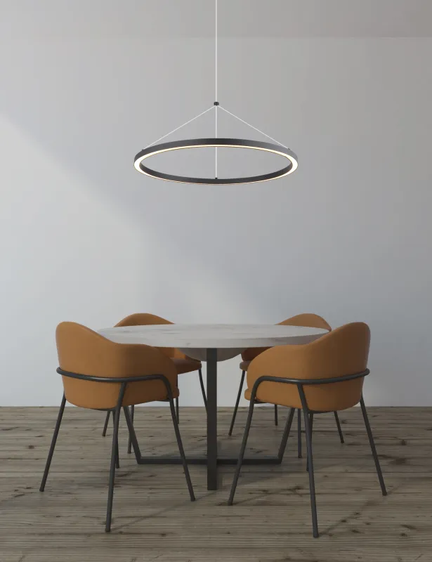 Grenvix Ø50 Schwarz hängelampe Von Globo Lighting - Grenvix &auml;r en unik och stilfull takpendel som utm&auml;rker sig med sin runda form och distinkta ringdesign.