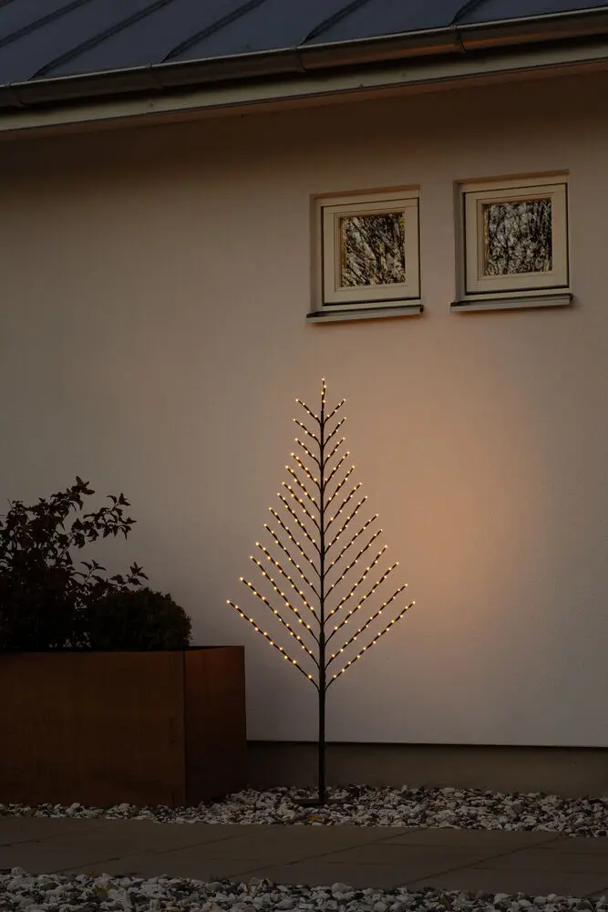 2D Schwarzes Holz 150cm Schwarz Von Konstsmide - Modern und stilvoll &ndash; Dieser 2D-Draht aus schwarzem Metall verbindet Minimalismus mit Winterzauber.