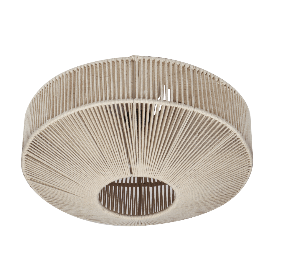 Svea Ø46 Beige deckenleuchte Von Trio Lighting - Der sorgf&auml;ltig gewebte Baumwollschirm erzeugt ein wundersch&ouml;nes Lichtspiel und verleiht dem Raum eine warme und lebendige Atmosph&auml;re.