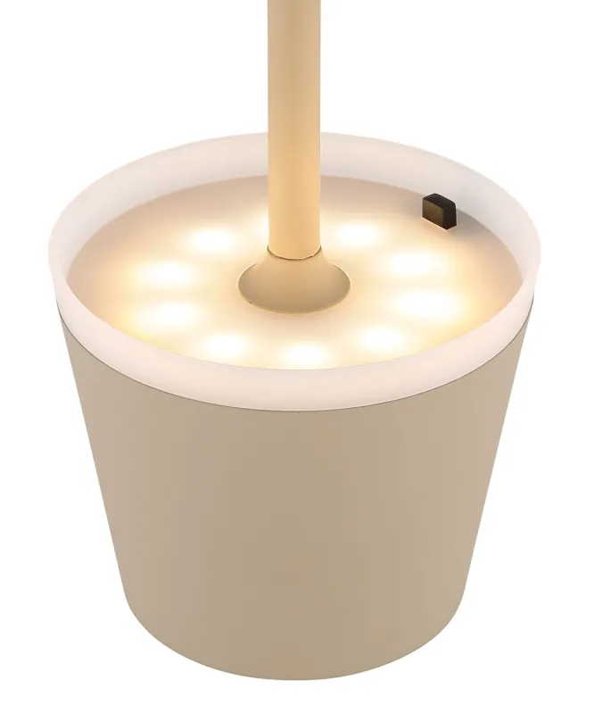 Bordslampa LED Sand solarleuchte Von Globo Lighting - Den diskreta designen sm&auml;lter in i alla milj&ouml;er och med IP44-klassning &auml;r den t&aring;lig mot v&auml;der och vind.