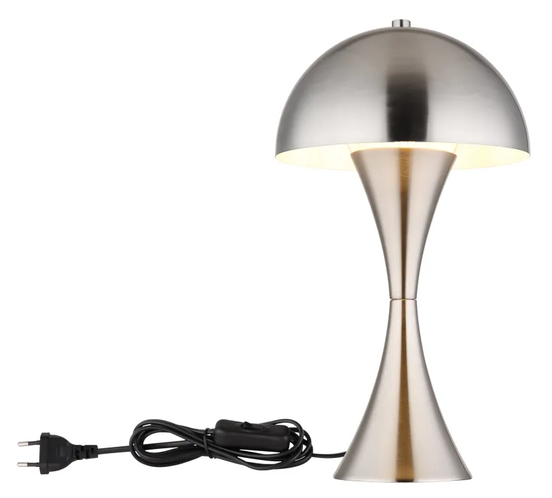 Dima 36cm Nickel tischlampe Von Globo Lighting - Perfekt f&ouml;r moderna milj&ouml;er, d&auml;r den ger en sofistikerad touch samtidigt som den sprider behagligt ljus.