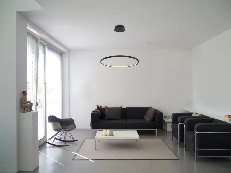 Ralph Ø60 Schwarz hängelampe Von Globo Lighting - Den moderna, runda takpendeln Ralph i mattsvart &auml;r en stilren blickf&aring;ngare i ditt hem.