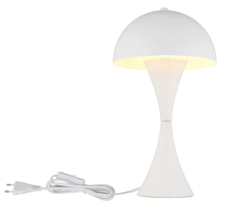 Dima 36cm Weiß tischlampe Von Globo Lighting - Perfekt f&ouml;r moderna milj&ouml;er, d&auml;r den ger en sofistikerad touch samtidigt som den sprider behagligt ljus.