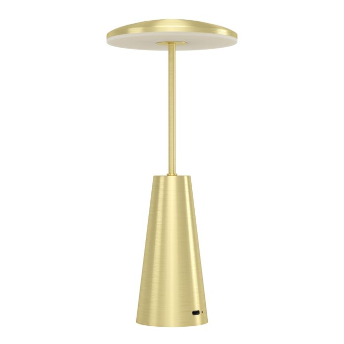 Piccola 28cm Gebürstetes Messing tragbare Von Eglo - Piccola ist eine flexible und stilvolle Lichtquelle, die sich gleichermaßen gut für zu Hause und unterwegs eignet.