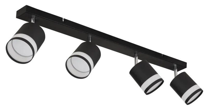 Lucero 4 Schwarz spotlight Von Globo Lighting - Lucero spotlight med 4st cylindriska riktbara sk&auml;rmar erbjuder en stilren och effektiv belysningsl&ouml;sning f&ouml;r alla rum.