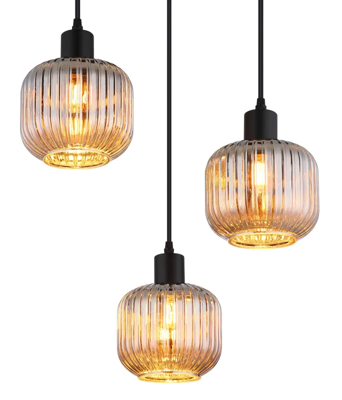 Tom Ø42 Rauchfarben hängelampe Von Globo Lighting - Den mattsvarta metallen ger ett modernt uttryck och passar perfekt in i olika inredningsstilar.