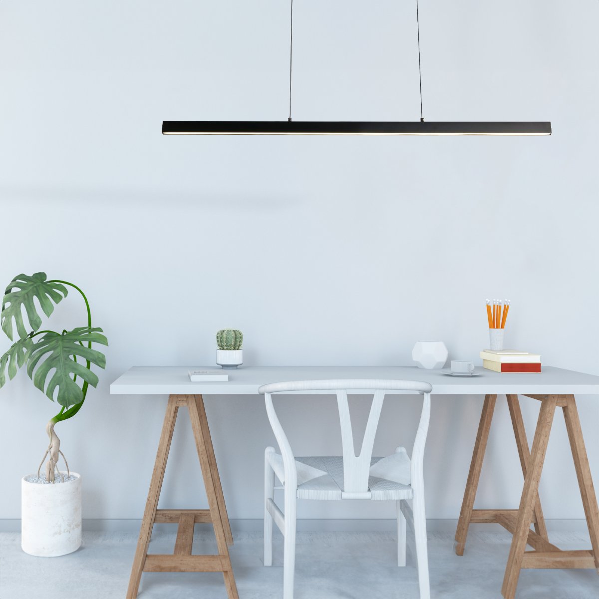 Layla 102cm Schwarz hängelampe Von Searchlight - Die Hängelampe Layla wurde mit Sorgfalt entworfen und verfügt über eine Gestensteuerungstechnologie, die Funktion und Eleganz vereint.