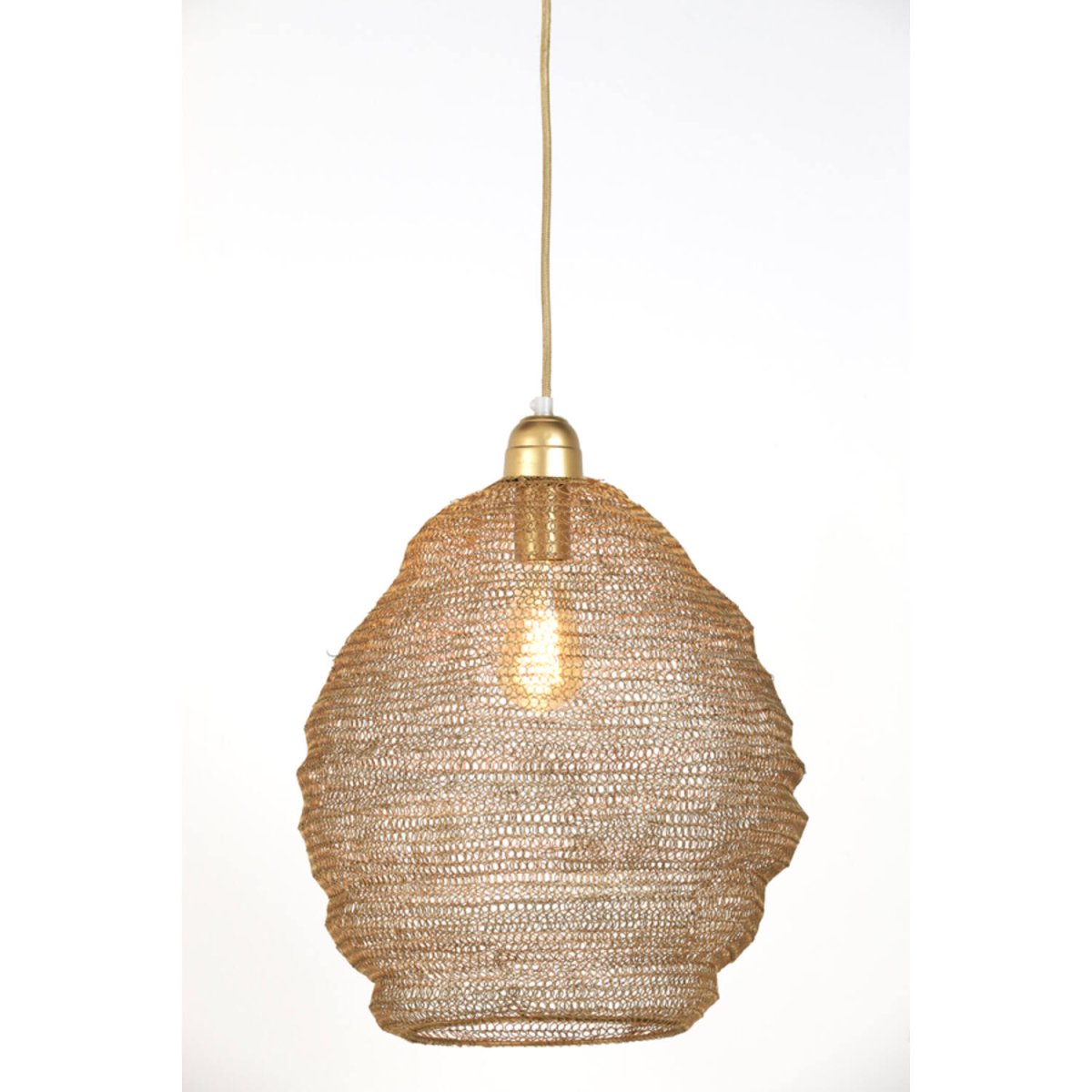 Nina Ø38 Bronze hängelampe Von Light & Living - Der strukturierte Schirm erzeugt bei eingeschalteter Lampe ein einzigartiges Lichtspiel und sorgt so f&uuml;r eine gem&uuml;tliche und einladende Atmosph&auml;re im Raum.
