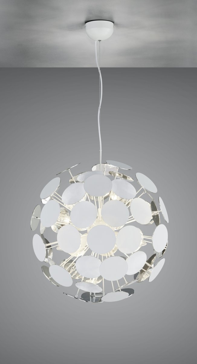 Discalgo Ø54 Weiß hängelampe Von Trio Lighting - Mit etwas Fantasie kann die Lampe einer Pusteblume ähneln und passt somit perfekt in einen kreativen Einrichtungsstil.