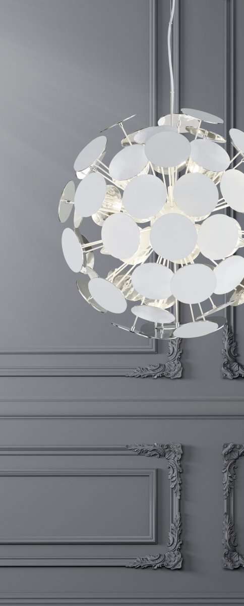 Discalgo Ø54 Weiß hängelampe Von Trio Lighting - Mit etwas Fantasie kann die Lampe einer Pusteblume ähneln und passt somit perfekt in einen kreativen Einrichtungsstil.