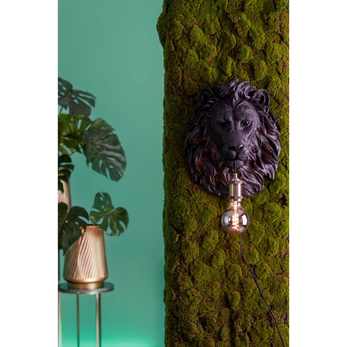 Lion 40cm Schwarz wandlampe Von Light & Living - 