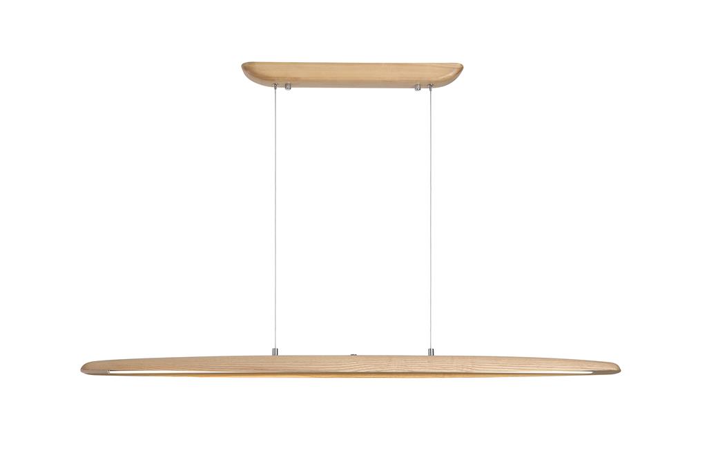 Kenzie 120cm Holz hängelampe Von Searchlight - Die Farbtemperatur lässt sich nach der Installation einfach von warmweiß bis kaltweiß anpassen und eignet sich somit ideal für Alltags- und Arbeitsbeleuchtung.