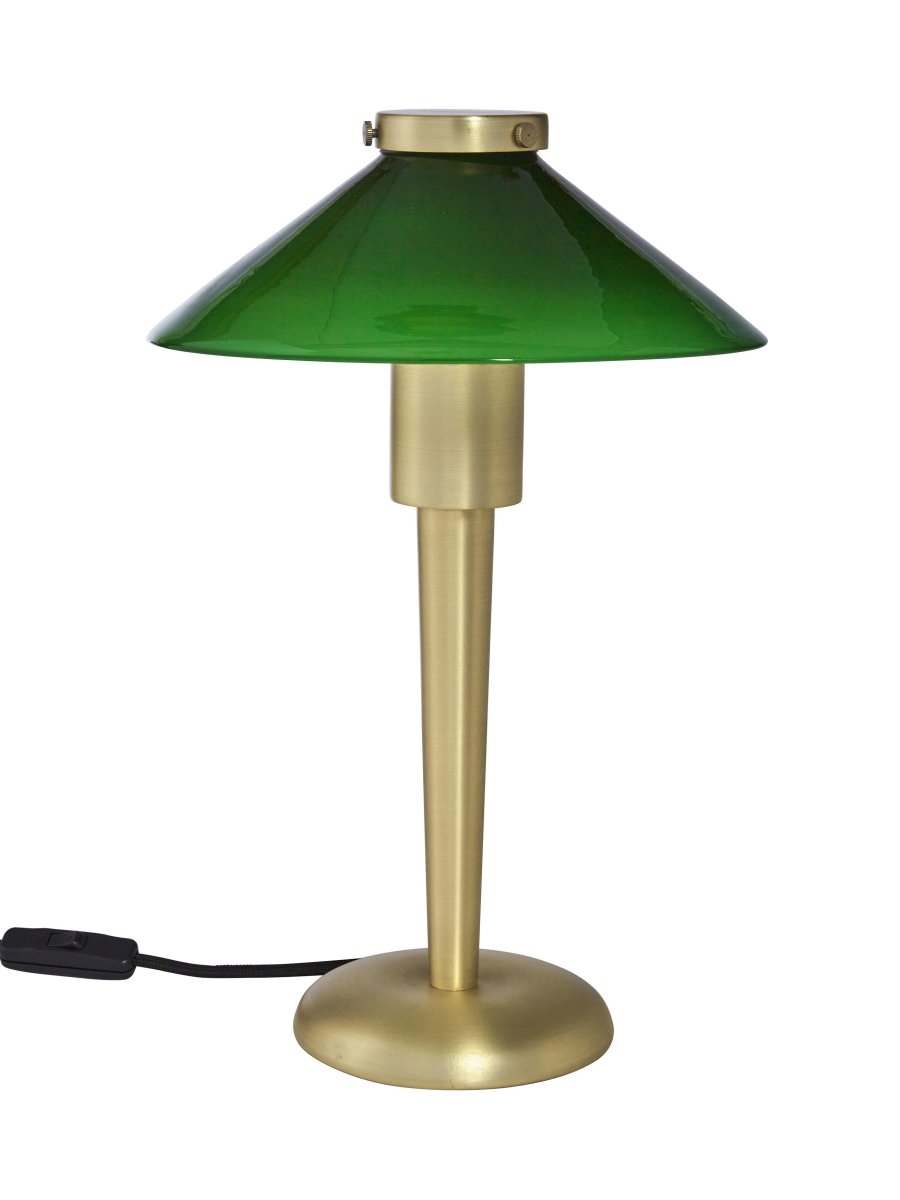 August 34cm Grün tischlampe Von PR Home - August Tischlampe mit Metallsockel und Glasschirm.