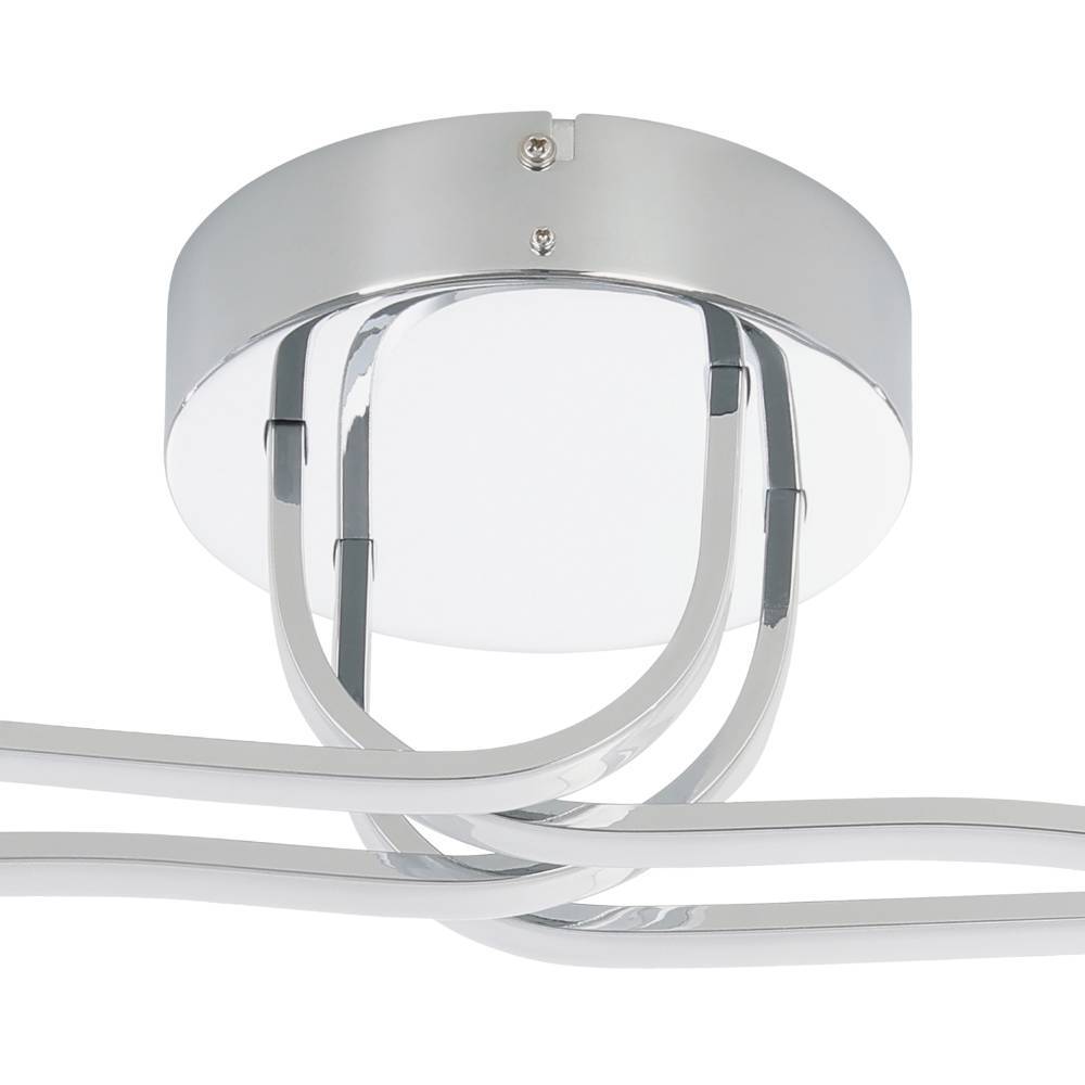 Roncade 108cm Chrom deckenleuchte Von Eglo - Die Lampe spendet ein dezentes und angenehmes Licht, das sich gleichm&auml;&szlig;ig im Raum verteilt und sich somit perfekt f&uuml;r Wohn- und Esszimmer eignet.