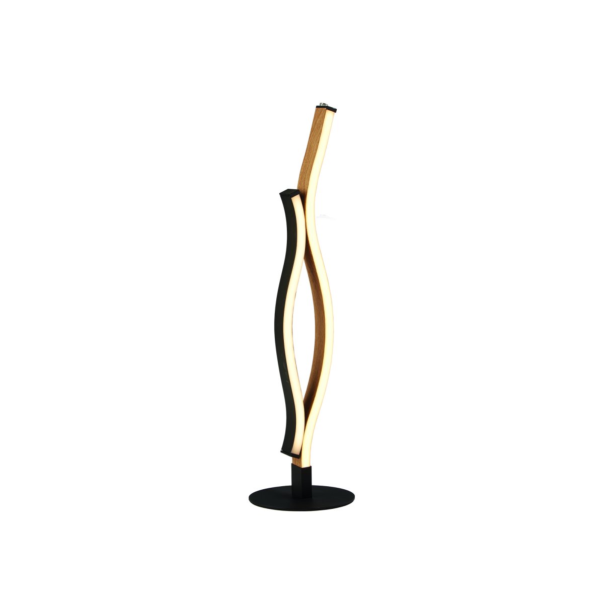 Bloom 48cm Sandschwarz tischlampe Von Searchlight - Mit ihren integrierten LED-Leuchten erzeugt die Lampe ein warmes und einladendes Licht, während ihre schwarzen und goldenen Linien ihr eine raffinierte Note verleihen.