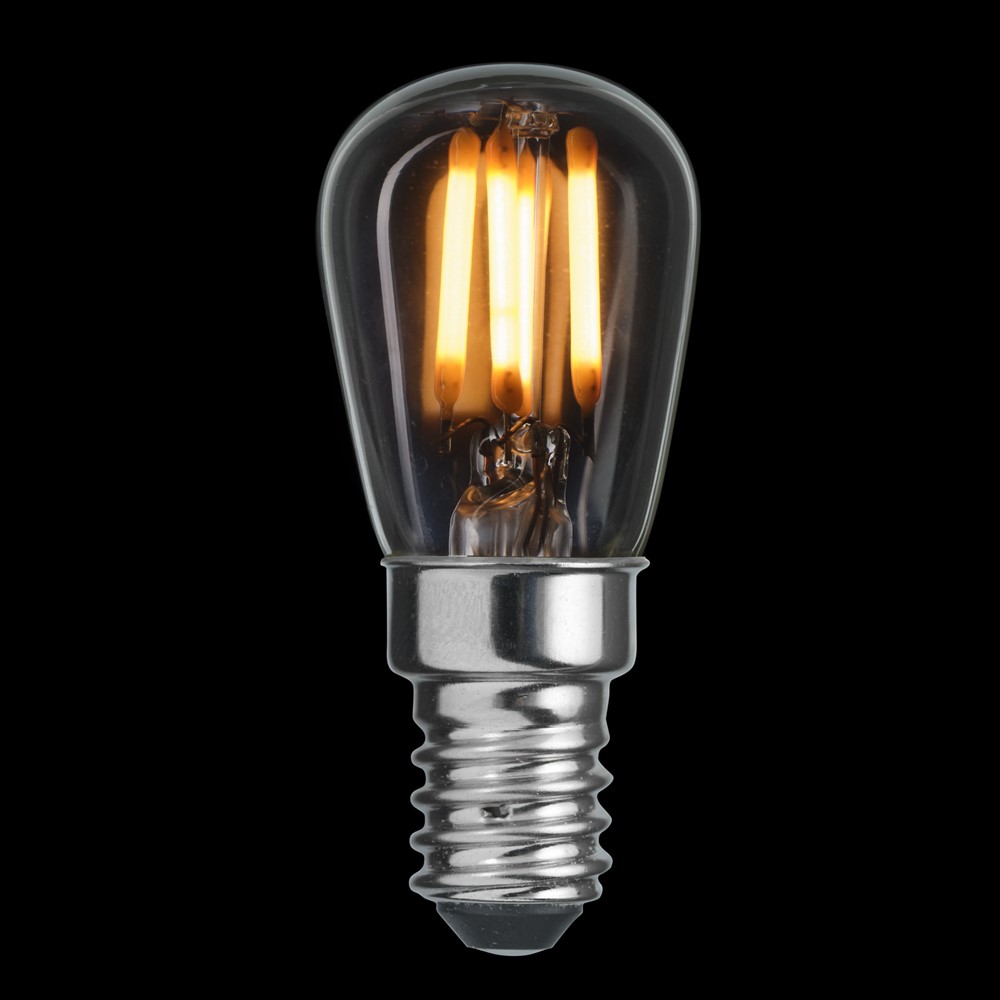 E14 Birnenlampe 3,3W 2200K Dimmbar Transparent Von Unison - Diese P&auml;ron-LED-Lampe mit klarem E14-Sockel hat eine Leistung von 3,3 W und eine Farbtemperatur von 2200 K.