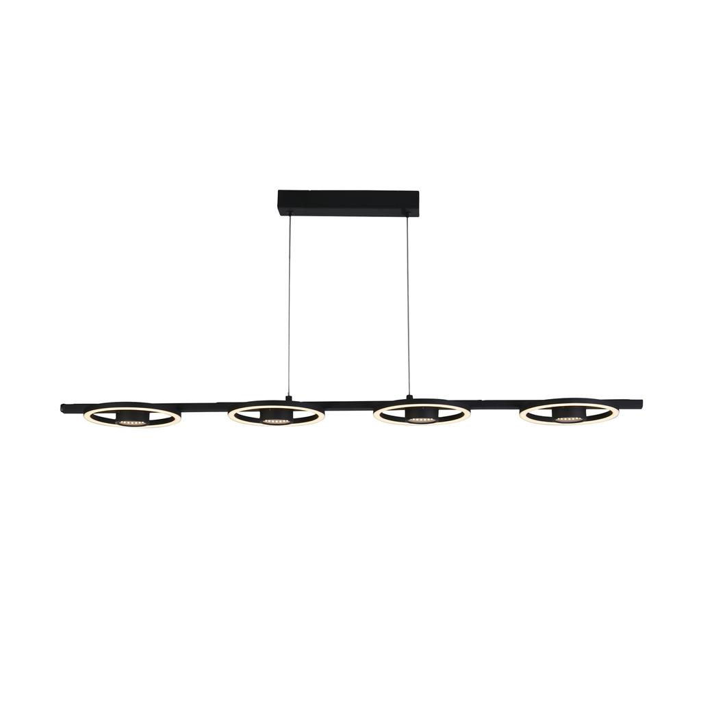 Space 120cm Schwarz hängelampe Von Searchlight - Space ist &uuml;ber einen Standard-Wandschalter (Ein/Aus) in drei Stufen dimmbar und nicht mit einem externen Dimmer kompatibel.
