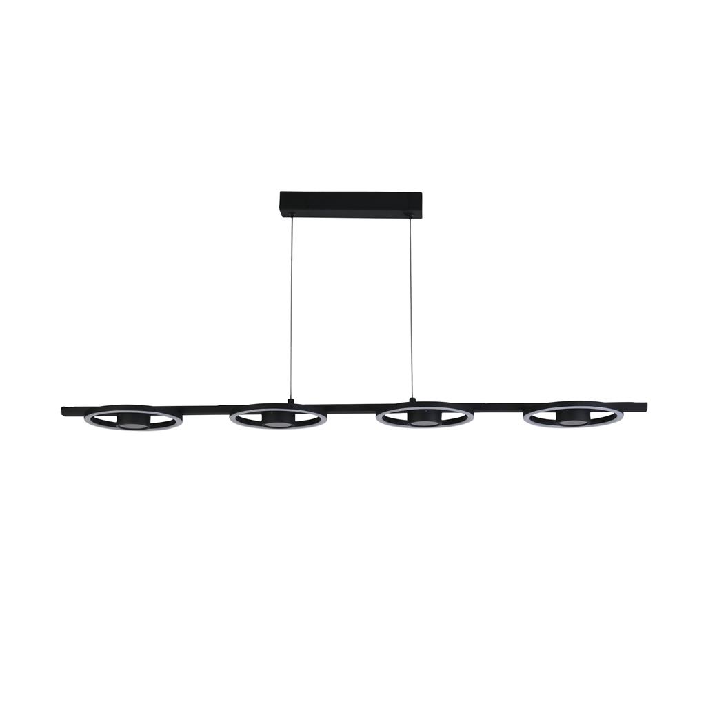 Space 120cm Schwarz hängelampe Von Searchlight - Space ist &uuml;ber einen Standard-Wandschalter (Ein/Aus) in drei Stufen dimmbar und nicht mit einem externen Dimmer kompatibel.