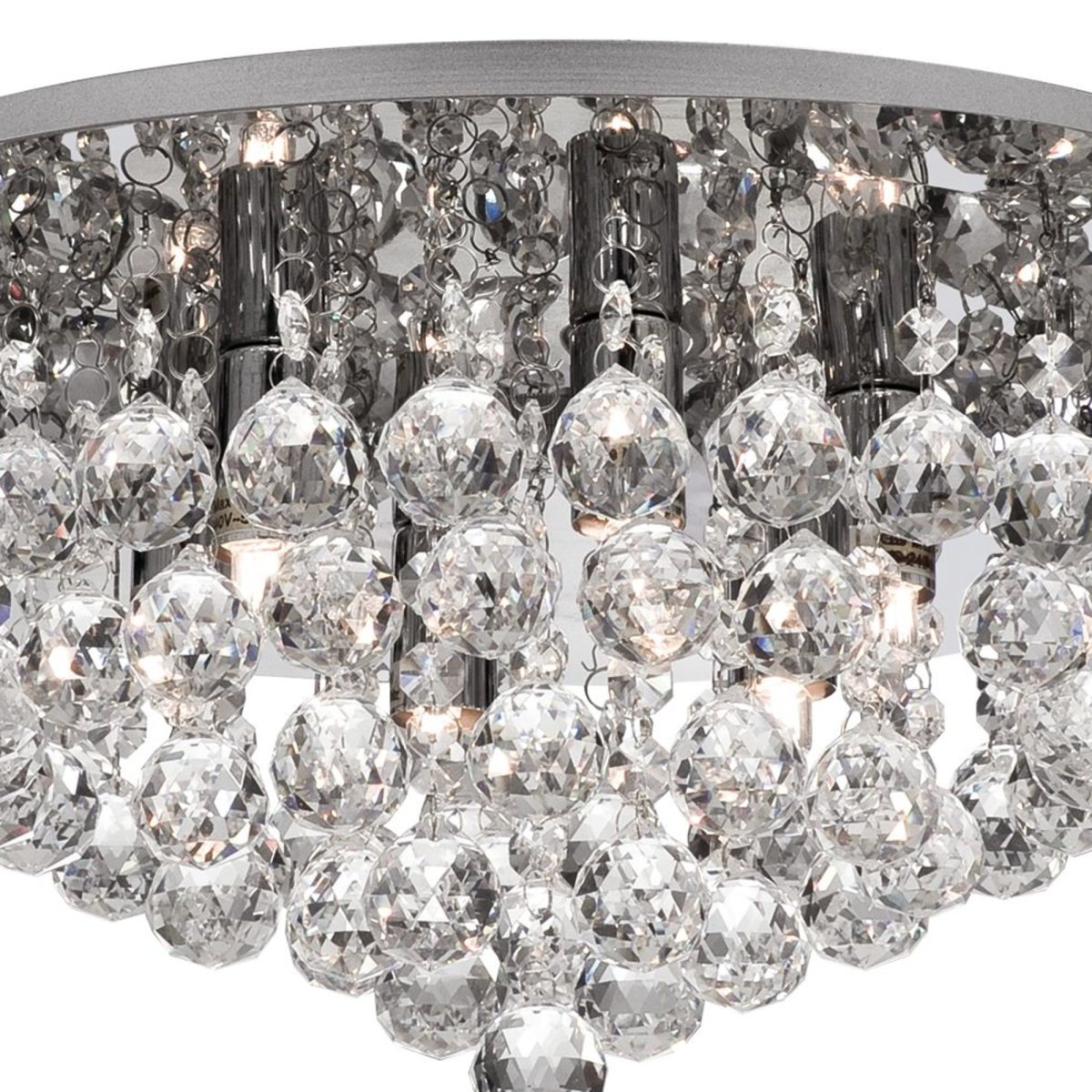 Hanna Ø45 Chrom kristall Von Searchlight - Die verchromte Deckenlampe Hanna mit ihren klaren Kristallkugeln sieht in jedem Schlafzimmer, Wohnzimmer, Esszimmer oder jeder K&uuml;che gro&szlig;artig aus.